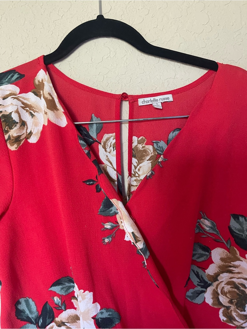 Charlotte Russe Red Floral Wrap Dress